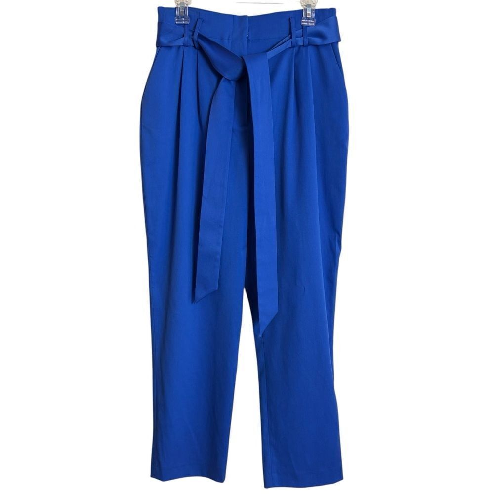 ANTONIO MELANI Ivy Tie High Waist Office Siren Pants in Bay Blue Sz. 10 NEW $129